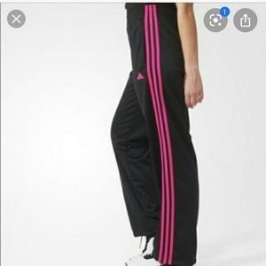 Adidas y2k 3 stripe sweatpants black and pink